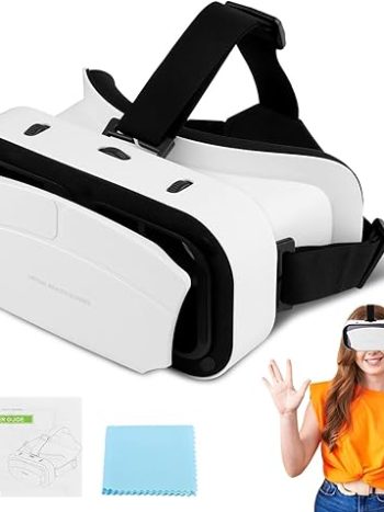 Virtual Reality Goggles, 3D VR Glasses Adjustable VR Virtual Reality Headset with Wide Angle Lens, Universal 3D VR Headset for Kids Adults, HD Goggles for Phone Movies Games