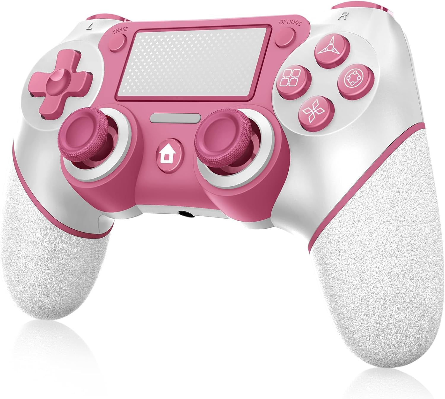 Wireless Controller Compatible with PS4/Pro/Slim, Black ps4 controller with Dual Vibration, 1000mAh Battery, 6-Axis Motion Sensor, Built-in Speaker & 3.5mm Headphone Jack, Charging Cable (Pink)